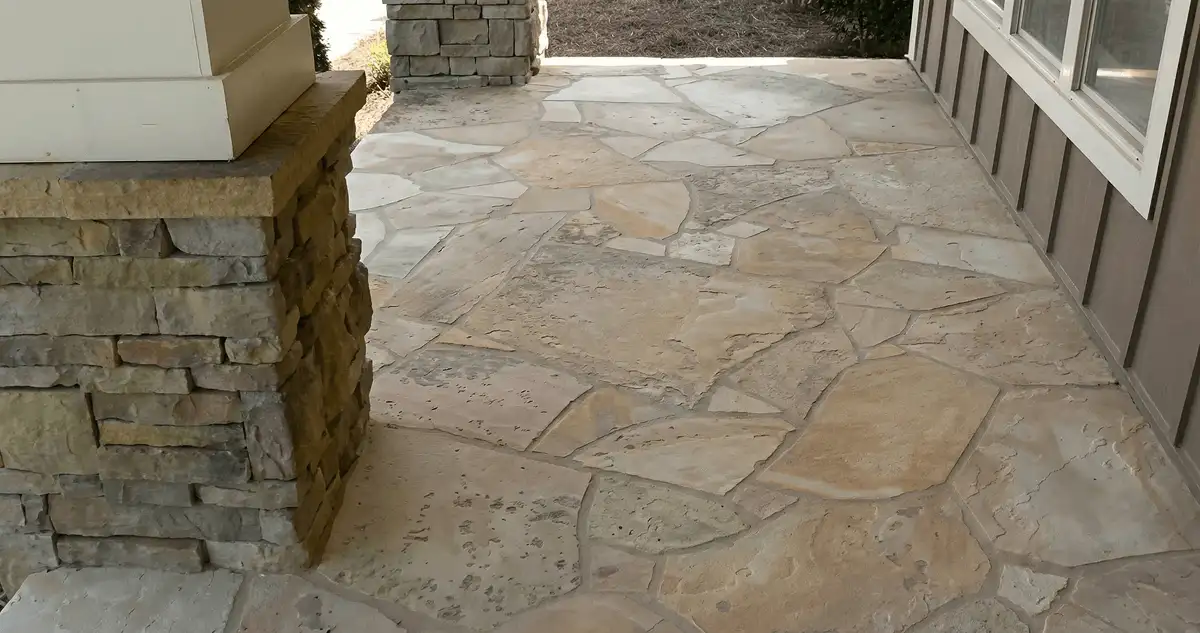 House entrance with professionally installed stone flooring in Tampa FL